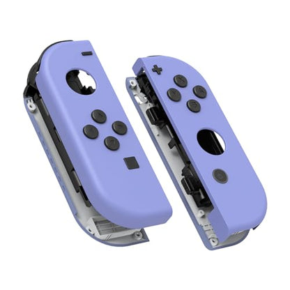 eXtremeRate DIY Replacement Shell Buttons for Nintendo Switch & Switch OLED, Light Violet Custom Housing Case with Full Set Button for Joycon Handheld Controller [Only The Shell, NOT The Joycon] - color: Light Violet