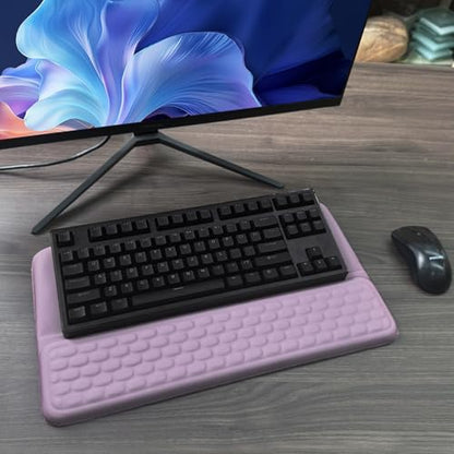 Computer Keyboard Stand with Wrist Rest, Ergonomic Tilted Keyboard Holder - Keyboard Riser with Wrist Pad - Keyboard Tray Support for Office Home - Purple - color: Keyboard Stand - Purple