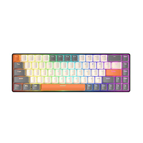 68 Keys Wired Mechanical Gaming Keyboards with RGB Backlight, Mini Portable 60% Mechanical Gaming Keyboard for Computer Laptop Gamer (Twilight Edition Blue Switch) - color: Twilight Edition Blue Switch