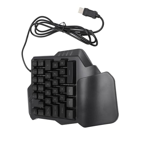 One Handed Gaming Keyboard, 35 Keys RGB Backlight Ergonomic Mini Gaming Keypad, PC Accessory with Wrist Rest, Ideal for 8, 7, Vista, ME, OS X