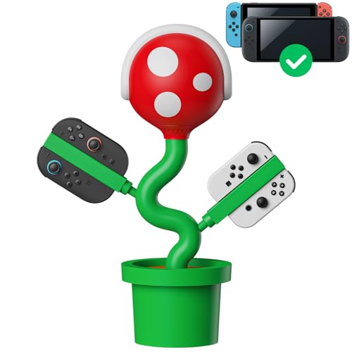 Switch 2 TV Dock for Nintendo Switch2/1/OLED Docking Station with Cooling Fan, Chargering Dock for Switch 2/1 Joypads, Piranha Dock Duo with 4K 60Hz HD/USB 2.0/USB-C Ports, Cute Gaming Gift - color: Red&Green