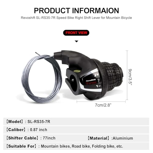 Revoshift MTB Bike Bicycle Right Shift Lever, SL-RS35 6/7 Speed Bicycle Twist Grip Gear, Bike Handle Shifter for Mountain Bicycle - color: SL-RS35-7R
