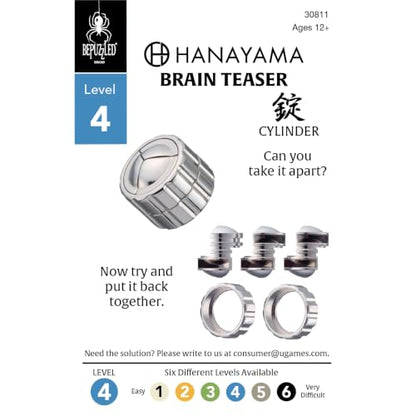 BePuzzled |Cylinder Hanayama Metal Brainteaser Puzzle Mensa Rated Level 4, for Ages 12 and Up