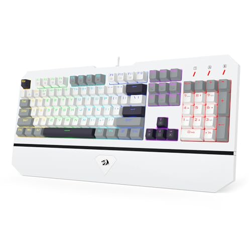 Redragon Mechanical Gaming Keyboard Wired, Light Up Backlit, Linear Switches, 104 Keys Anti-Ghosting, Big Wrist Rest, Metal Frame, Durable Keycaps for Computer PC Mac Xbox Gamers