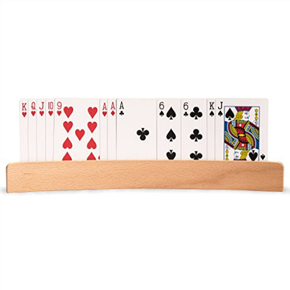 Yellow Mountain Imports Panorama Wooden Playing Card Holders/Racks - Set of 4 Card Organizers - size: 12.8”