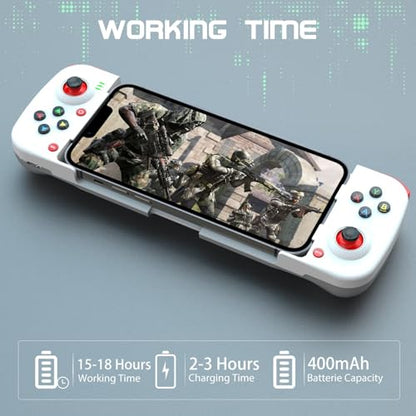 Joso Phone Controller for iPhone/Android Support Phone Case, Mobile Gaming Controller with Ergonomic Design - Wireless Gamepad for Cloud Gaming & PS Remote Play - color: White