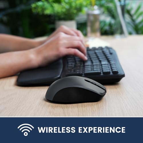 Perixx PERIMICE-821IB Wireless Bluetooth Mouse - Silent Click - Ergonomic Design - Iron Black - style: Bluetooth