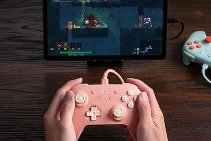 8BitDo Ultimate 2C Wired Controller for Windows PC and Android, with 1000Hz Polling Rate, Hall Effect Joysticks and Hall Triggers, and Remappable L4/R4 Bumpers (Peach) - color: Peach
