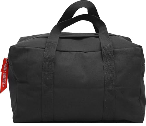 Tactical Parachute Cargo Bag SMALL Cotton Canvas Carry Bag, 19" x 12" x 11" - Black - color: Black, size: Small (19" x 12" x 11")