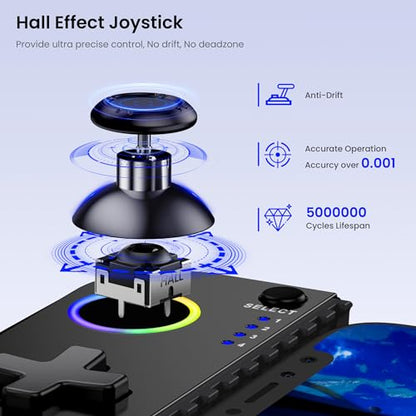 AXYBCOOL Mobile Wireless Phone Controller for iphone/Android with Hall Joystick, Mobile Game Controller with Phone Case Support