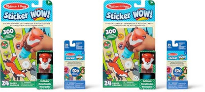 Melissa & Doug Sticker Wow!™ Fox Bundle: 24-Page Activity Book, Refillable Sticker Stamper, Mini Pad, 500 Stickers, Arts and Crafts for Kids Ages 3+ (Pack of 2) - color: Fox, size: Bundle (Pack of 2)