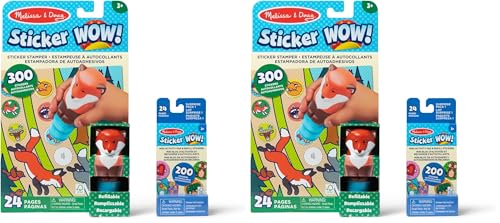 Melissa & Doug Sticker Wow!™ Fox Bundle: 24-Page Activity Book, Refillable Sticker Stamper, Mini Pad, 500 Stickers, Arts and Crafts for Kids Ages 3+ (Pack of 2) - color: Fox, size: Bundle (Pack of 2)