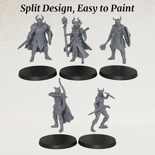 AUSPDICE Fantasy Human Miniatures28mm Dungeon Masters RPG Gift AS1002 | Unpainted Tabletop RPG Miniature Game Figures Set of 5pcs 1:56 Scale Minis Figurine Pack Great