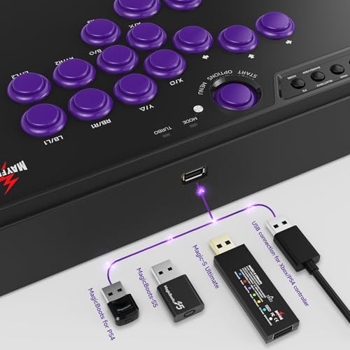 MAYFLASH F500 FLAT Fight Stick All Button Arcade Controller for PS4, PC, Xbox Series S/X, Xbox One, Switch/Switch 2, Steam Deck, macOS, Android, Raspberry Pi, NEOGEO mini and more