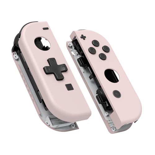 eXtremeRate Cherry Blossoms Pink DIY Housing (D-Pad Version) with Full Buttons for Joycon Handheld Controller, Replacement Shell Case for Nintendo Switch & Switch OLED [Only the Shell, NOT the Joycon] - color: Cherry Blossoms Pink