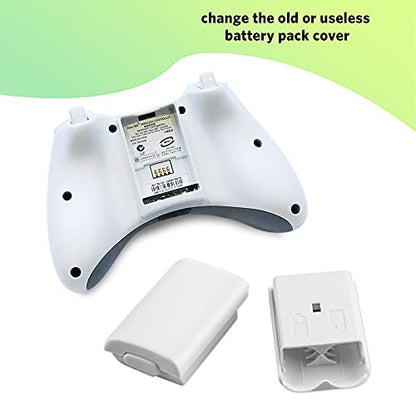 Xahpower Battery Pack Cover for Xbox 360, Replacement Battery Pack Cover Shell Repair Part Compatible with Xbox 360 Wireless Controller(4 Pack, Black, White)