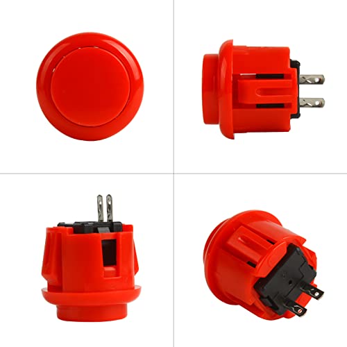 Larcele 24MM Console Box Push Button for Arcade Game Projects YXJKG-01 | 12 Pcs, 6 Colors, DIY Plug-in Replacement Switch Part - size: 24MM