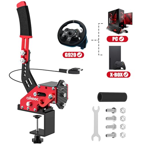 aikeec USB Handbrake Red with Clamp for Xbox G920, PC G25 G27 G29 G920 | Sim Racing Handbrake Red with Clamp for PC, compatible with G25/G27/G29/G920; Xbox Series X/S supports G920 only. - color: Red, size: XBOX