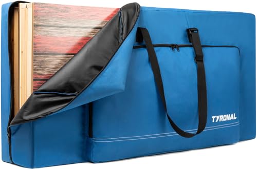 Cornhole Carrying Case Fits 4' x 2' Regulation Size Board | Cornhole Carrying Bag with Protective Padded Foam and One large pockets for Cornhole Outdoor Games, Only Bag. - color: Blue
