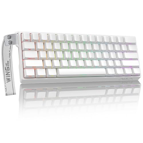 WIN60 HE 60% Mechanical Keyboard Wired, Hall Effect Gaming Keyboard Magnetic Switch Hot Swappable, Adjustable Actuation Rapid Trigger Mode 8000Hz Polling Rate, RGB Keyboard 60 Percent Design - color: Side-printed White