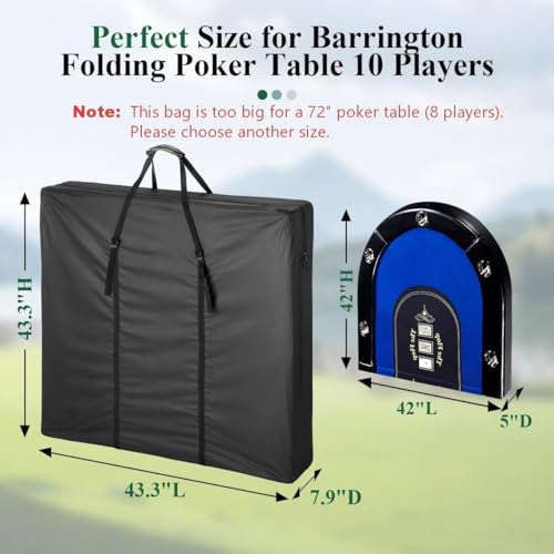 84" Folding Poker Table Storage Bag, Carry Case for 10 Player Table | Bag for Poker Card & Picnic Tables for Large Moving, Portable Protective Covers - Black 43.3 x 43.3 x 7.9 Inch - size: 43.3" x 43.3" x 7.9"