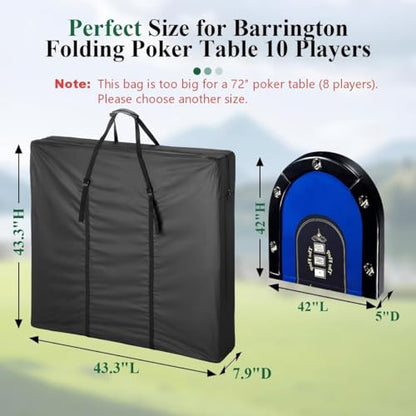 84" Folding Poker Table Storage Bag, Carry Case for 10 Player Table | Bag for Poker Card & Picnic Tables for Large Moving, Portable Protective Covers - Black 43.3 x 43.3 x 7.9 Inch - size: 43.3" x 43.3" x 7.9"