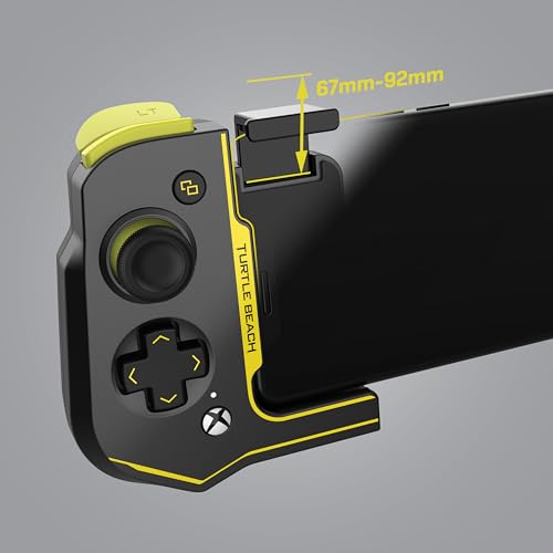 Turtle Beach Atom Mobile Game Controller with Bluetooth for Cloud Gaming on Xbox Game Pass with Android Mobile Devices - Compact Shape & Console Style Controls – Black/Yellow - color: Black/Yellow