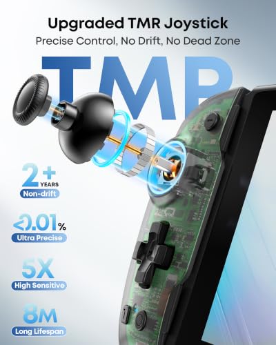 OIVO VGA DESIGN Switch Controller Handheld for 1/2/OLED, Ergonomic Grip Stretch Joypad for SW Console, Wireless Controller with TMR Joysticks, RGB Lighting, Turbo, 4 Macros & Card Slot