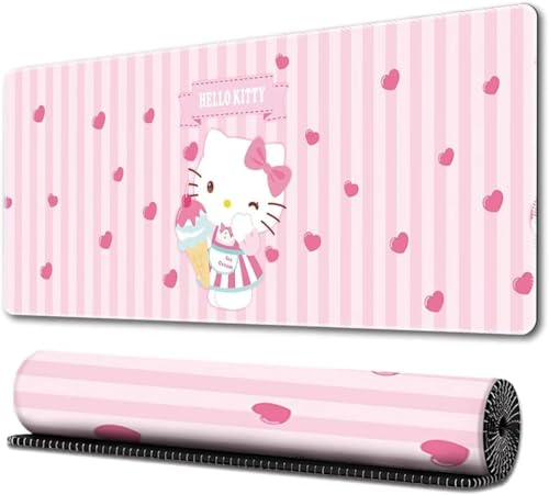 Kitty Girly Cute Gaming Mouse Pads, Long Extended Desk Mat, Extra Large Girl Anime Mousepad Keyboard Pads for Work Game Office Home (Kitty) - color: Kitty