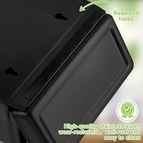 Tioncy 1 Pcs Sanitary Napkin Receptacle, Tampon Disposal Bin Wall Mounted Tampon Holder Stainless Steel Sanitary Napkin Disposal Bins for Home Office Public Restrooms Bathroom (Black) - color: Black