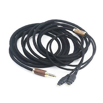 NewFantasia 4.4mm Balanced Cable Replacement Cable Compatible with Sennheiser HD600 HD650 HD580 HD660S HD58X HD660S2 HD6XX Headphone 7N OCC Copper Silver Plated Cord Walnut Wood Shell
