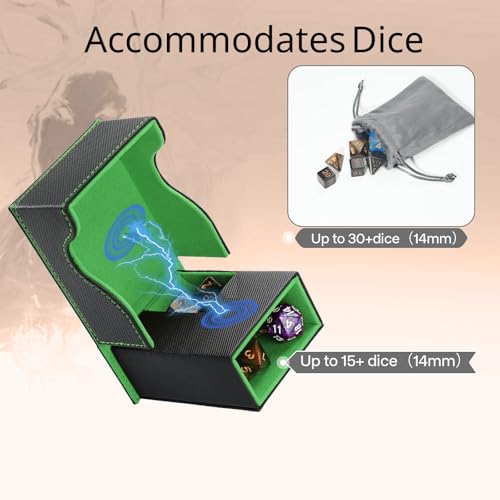 Dice Tower and Tray,Foldable Portable Dice Rolling Tower,Dice Roller Accessory for Dungeons and Dragons,Classic Board Games,RPG Games,and Tabletop Games Black/Green - color: Black/Green