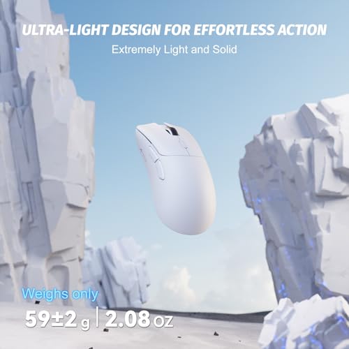 ATTACK SHARK X68 HE 60% Wired RT 8K Keyboard and Wireless R1 Mouse-White | Adjustable Actuation,Hall Effect Mechanical Magnetic Switch,Coiled Cable,USB C/2.4Ghz/BT Ultralight 18K DPI Mice for PC Gamer - color: White, size: Keyboard Mouse