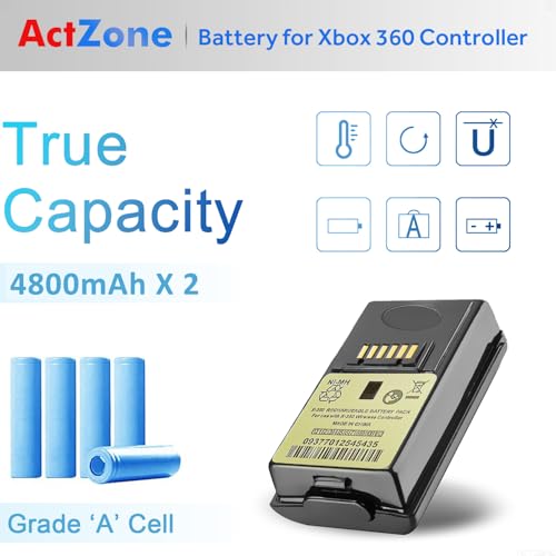 4pcs 4800mAh Battery Compatible with Xbox 360 Controller Battery Including 2-in-1 Battery Charger Station Stand Base