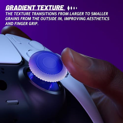 eXtremeRate ThumbsGear V3 Interchangeable Ergonomic Thumbsticks for PS5 Controller, Replacement Analog Thumb Sticks for PS4 Controller - 4 Height Adjustable Convex & Concave Grip Joysticks - Blue - color: Blue