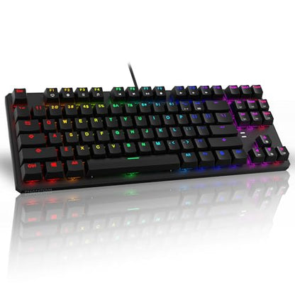 TECWARE Phantom 87 Key Wired TKL Mechanical Gaming Keyboard | Outemu Brown Linear Switch | 16.8M RGB LED | 18 Lighting Modes | N-Key Rollover | 1000Hz Polling | Software Customizable | PC & Mac - color: Brown Switch