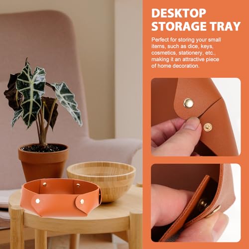 Foldable Pu Leather Dice Tray Large Desktop Storage Plate for RPG Games and Home Tabletop Use Brown
