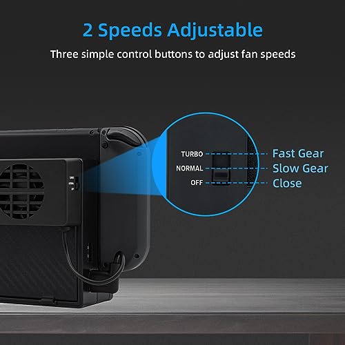 Mcbazel Dobe External Dock Set for Switch Cooling Fan Cooling Stand Cooler with 3 Fans (Not for Switch 2/Switch OLED)