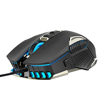 Wired Gaming Mouse with ro Programming Ergonomic Design for Gamers and Office Workers 4 Gear Adjustable DPI Colorful Lighting Effects 8 Programmable Keys