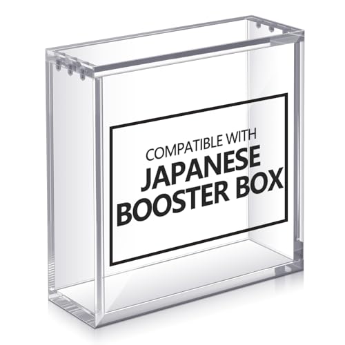 Cinnvoice 2 Pcs Acrylic Magnetic Case Booster Box Protective Case Stackable 4mm Thick Magnetic Closure Gifts for Collectors, Cards Not Included (Japanese Booster) - style: Japanese Booster