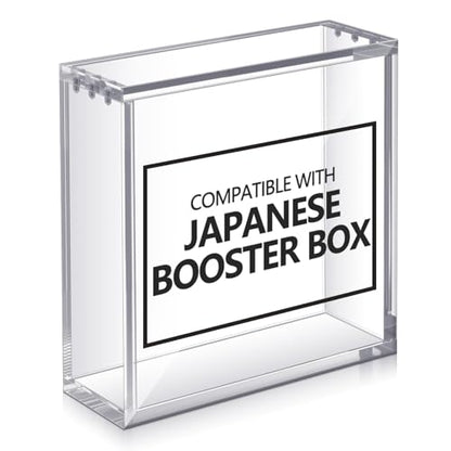 Cinnvoice 2 Pcs Acrylic Magnetic Case Booster Box Protective Case Stackable 4mm Thick Magnetic Closure Gifts for Collectors, Cards Not Included (Japanese Booster) - style: Japanese Booster