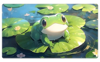 Card Playmat 70 x 40 cm Game Mats Tabletop Magic for MTG/TCG Cards, Trading Card Game Playing Stitched Commander Deck Gaming Desk Duel Mat Card Gameplay Mats, Frog - color: Frog, size: 27.5"X15.7"