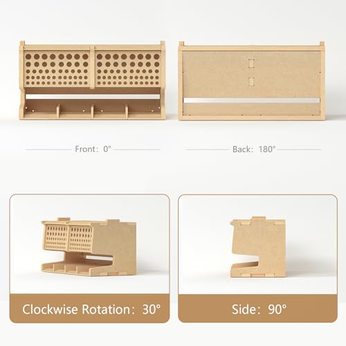 Wooden Model Kit Tool Storage Rack with 100 Holes, Brush/Paint Organizer with MDF Material, Craft Supplies Storage, Brush/Tool Holder, Suitable for Tamiya/Gundam Tools, GK6
