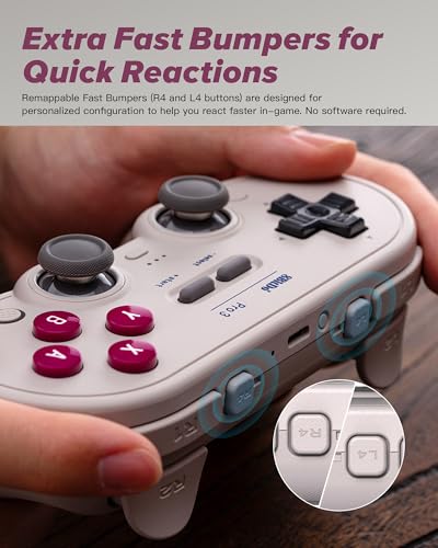 8Bitdo Pro 3 Bluetooth Controller with TMR Joysticks (G Classic) | Swappable ABXY Buttons, Pro Back Buttons, Hall Triggers, Charging Dock, for Switch/Switch 2, Windows, Apple, SteamOS, Android - color: G Classic, size: Pro 3