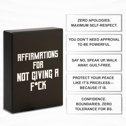 Isaac Liev Affirmations for Not Giving a F*ck - 50 Bold Daily Motivation Cards for Confidence, Boundaries & Unapologetic Self-Love - Adult Sweary Quotes - style: Not Giving a F Affirmation