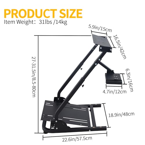 Migoda G920 Racing Steering Wheel Stand Shifter Mount fit,Folding Wheel Stand, Height Adjustable Steering Wheal Stand Compatible with G25,G27,G29,G920 Gaming NOT Included Racing Wheel