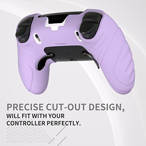 PlayVital Guardian Edition Anti-Slip Ergonomic Silicone Cover Case for ps5 Edge Controller, Soft Rubber Protector Skin for ps5 Edge Wireless Controller with Thumb Grip Caps - Mauve Purple - color: Mauve Purple
