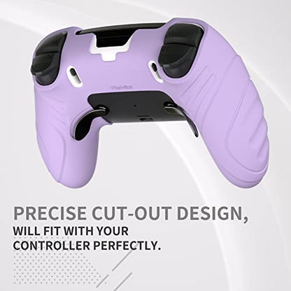 PlayVital Guardian Edition Anti-Slip Ergonomic Silicone Cover Case for ps5 Edge Controller, Soft Rubber Protector Skin for ps5 Edge Wireless Controller with Thumb Grip Caps - Mauve Purple - color: Mauve Purple