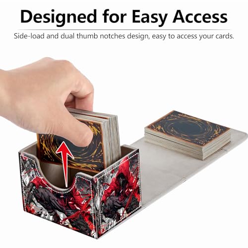 Strong Magnet MTG Demon Deck Box Playing Card Case Magic The Gathering Commander Deck Box Creative Pattern Trading Card Storage Box for Collectible Games, A Killer In The Red Hat - color: A Killer In The Red Hat