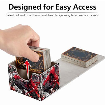 Strong Magnet MTG Demon Deck Box Playing Card Case Magic The Gathering Commander Deck Box Creative Pattern Trading Card Storage Box for Collectible Games, A Killer In The Red Hat - color: A Killer In The Red Hat